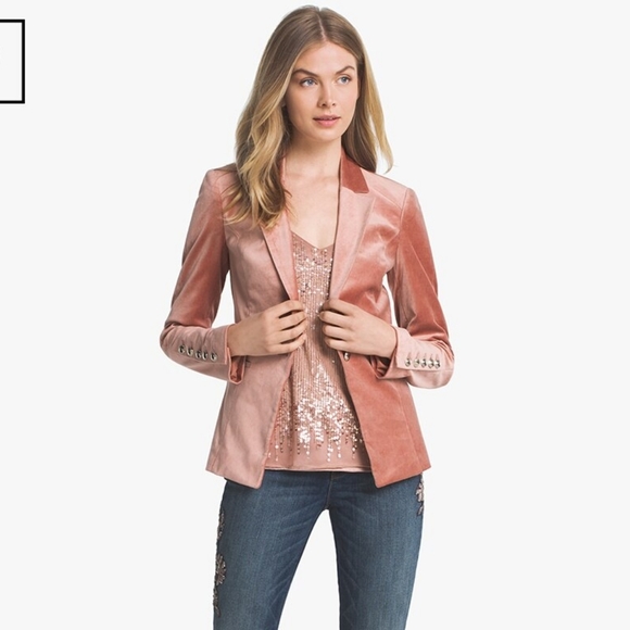 WHBM - Pink Velvety Blazer Jacket - US Women's Size 4 - White House Black Market - Picture 4 of 13